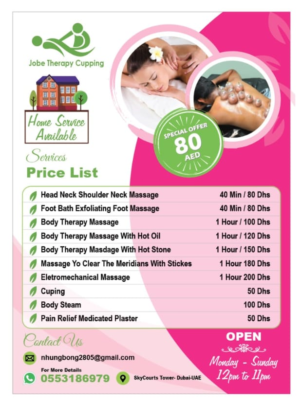 Home Massage Therapy in JLT Cluster M Dubai